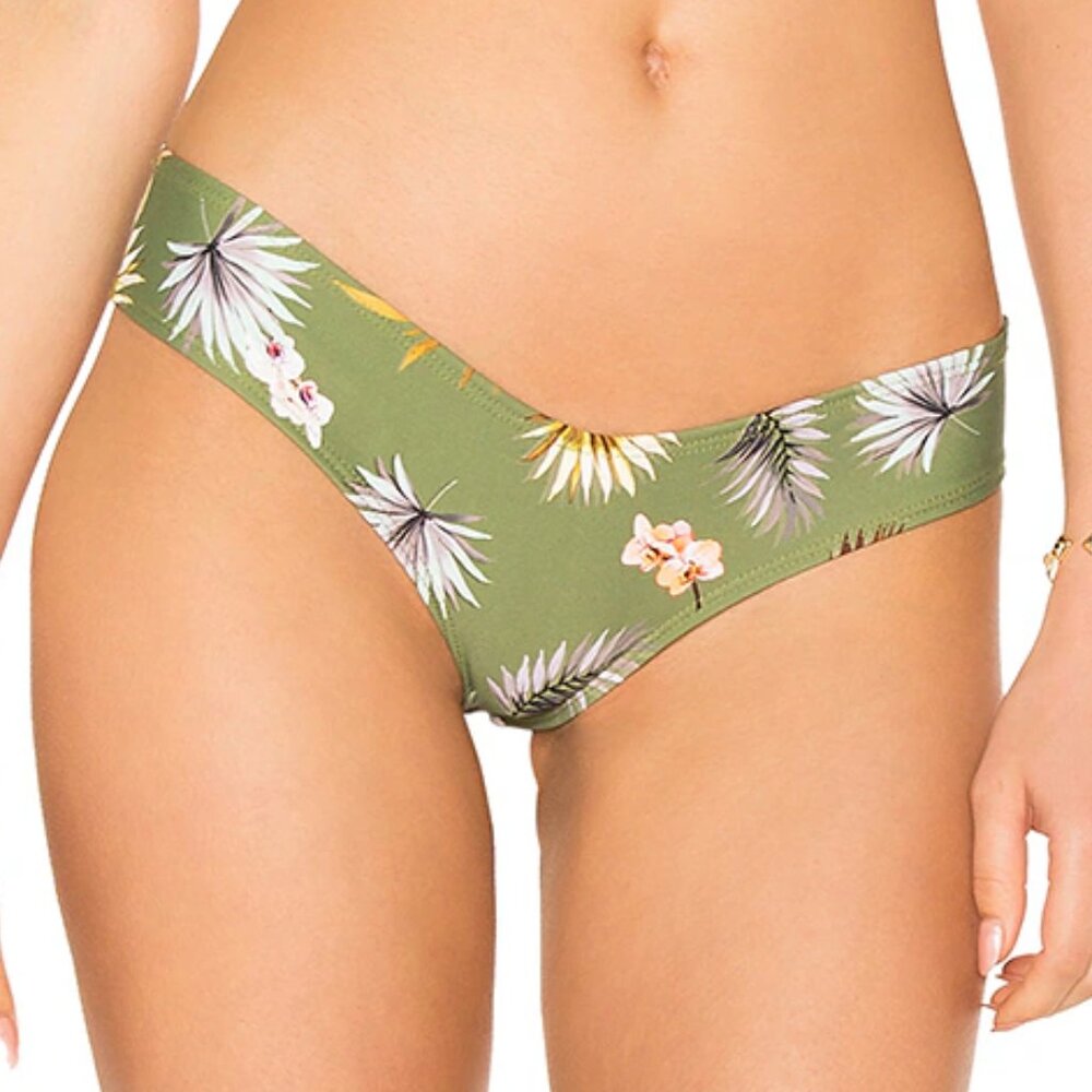 Plants On Green Nu-Micro Bikini Bottom - Medium
